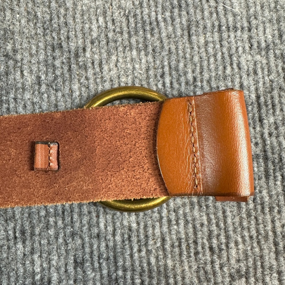 Banana Republic Cognac Brown Cow Leather O-Ring Buckle Belt Womens Size M - Picture 6 of 15